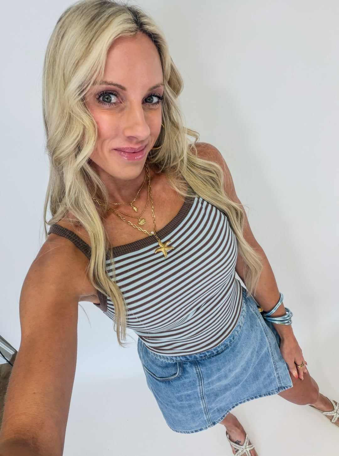Don't Say Striped Ringer Tank