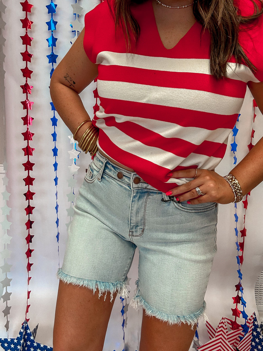 Judy Blue Mid Rise Dad Short