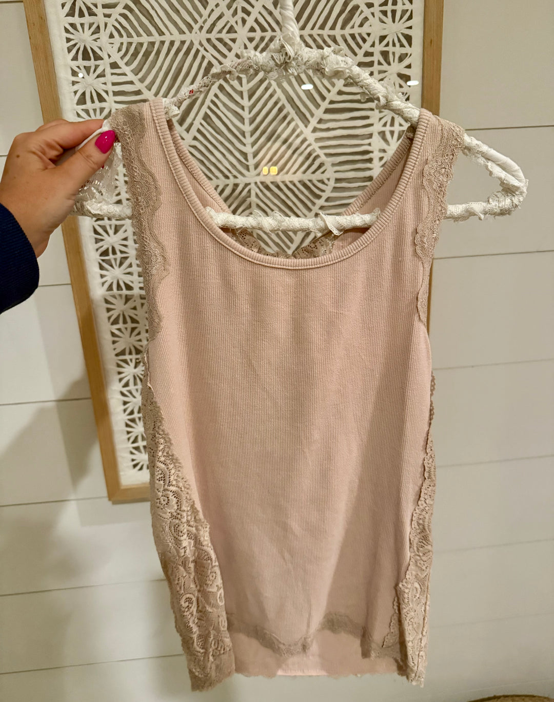 Sweet On You Lace Tank - Latte
