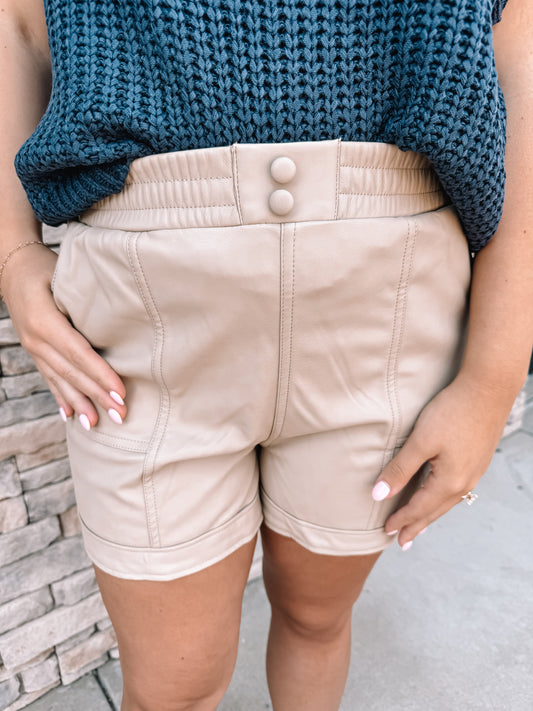 Keep A Secret Faux Leather Shorts