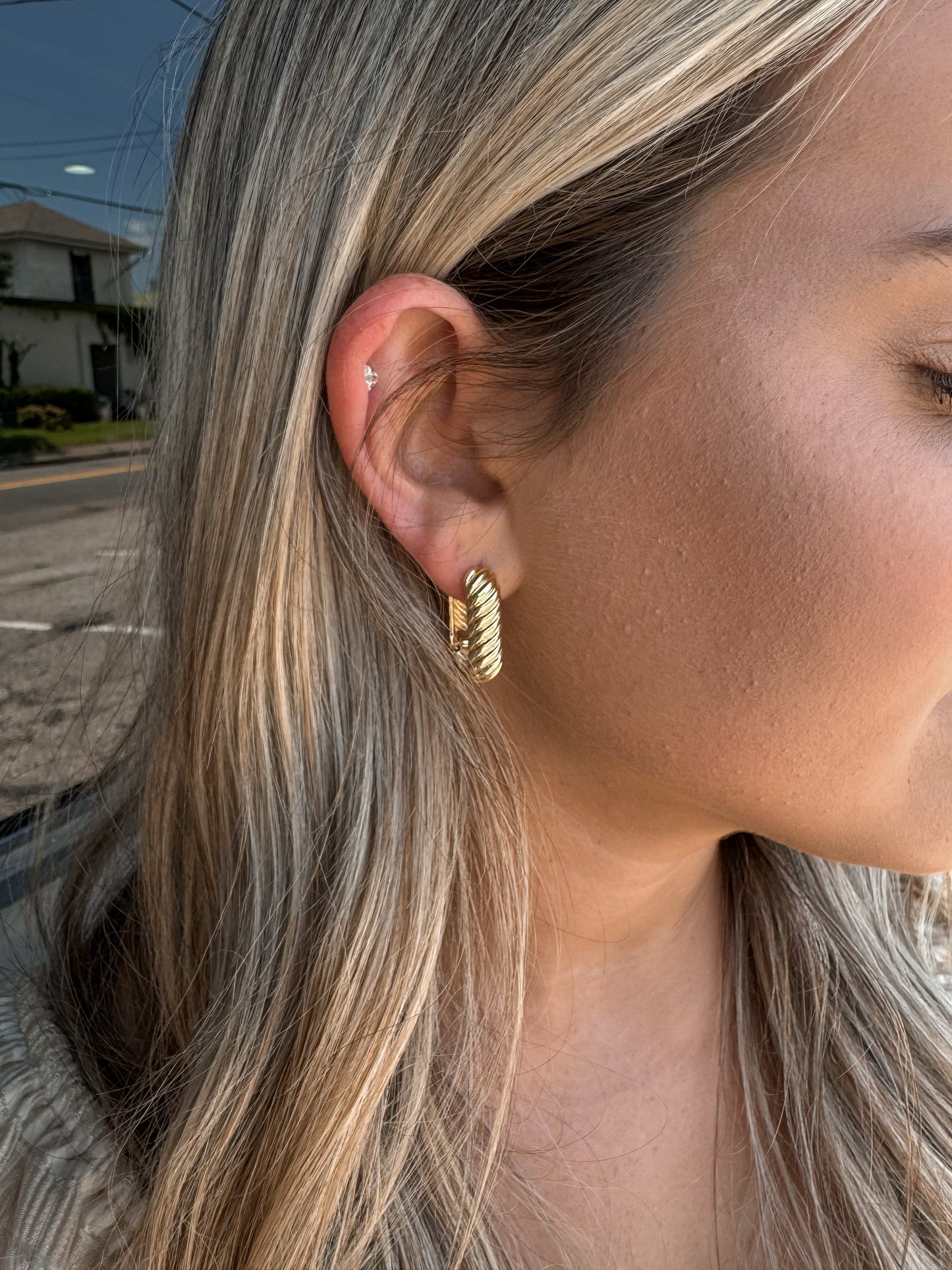 Textured Square Hoops