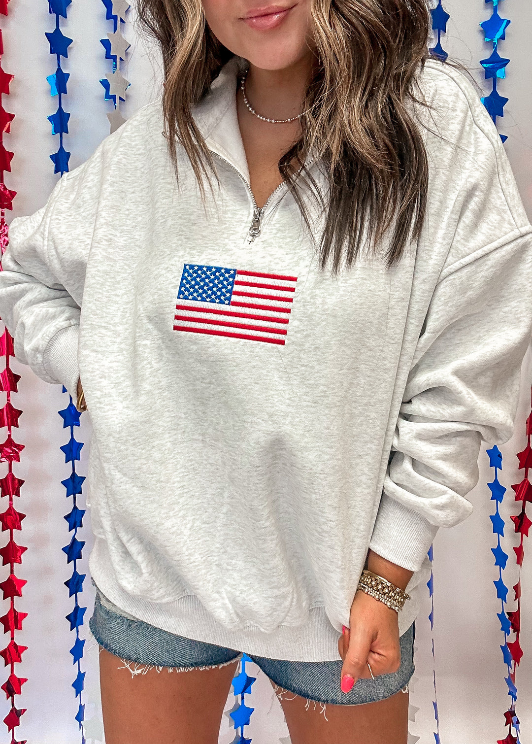 American Flag Quarter Zip