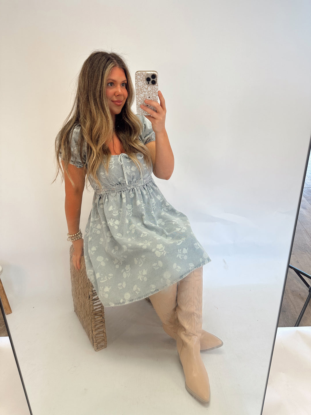 Try Again Mini Denim Dress