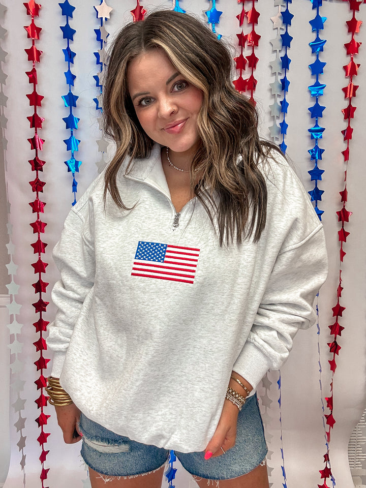 American Flag Quarter Zip