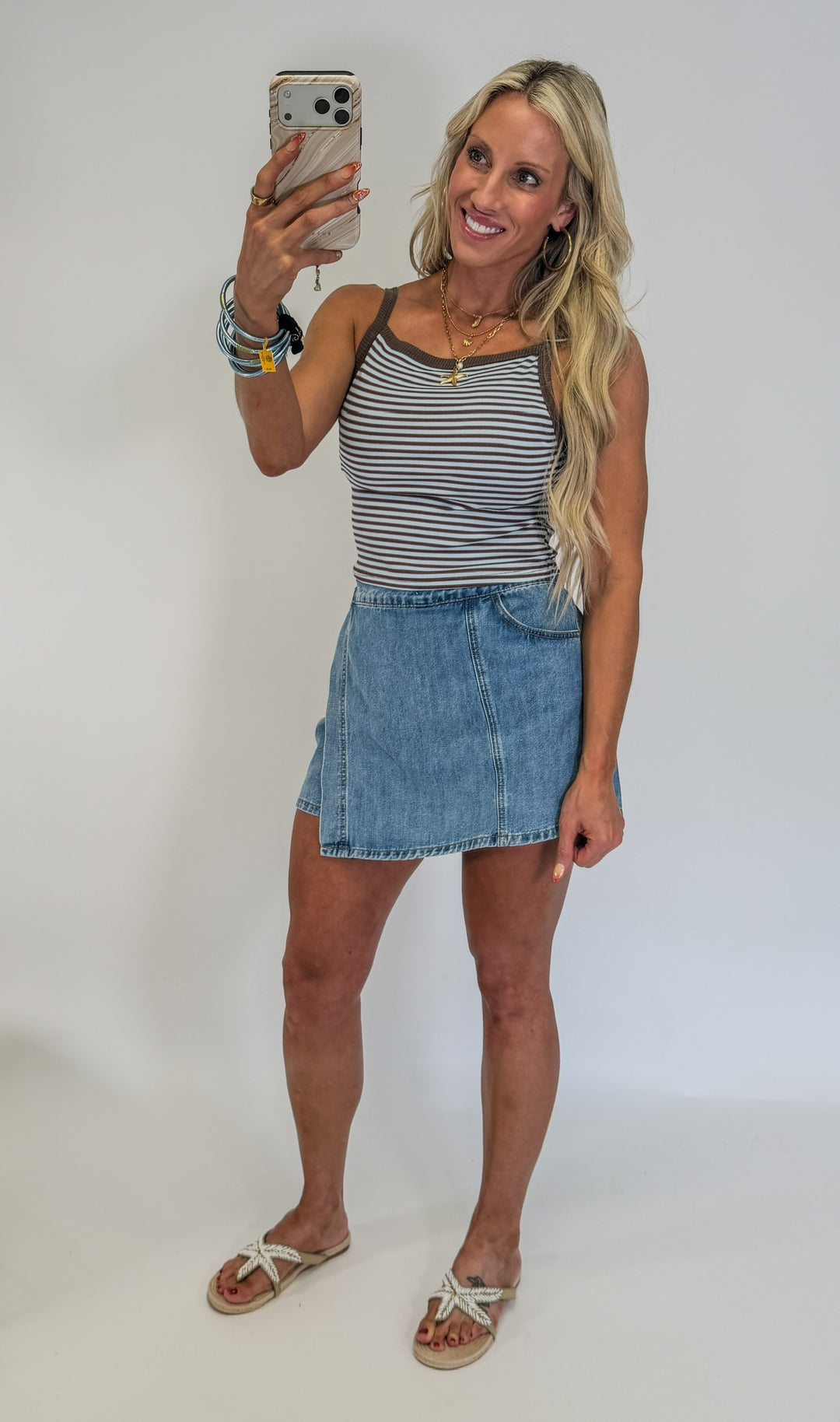 Don't Say Striped Ringer Tank