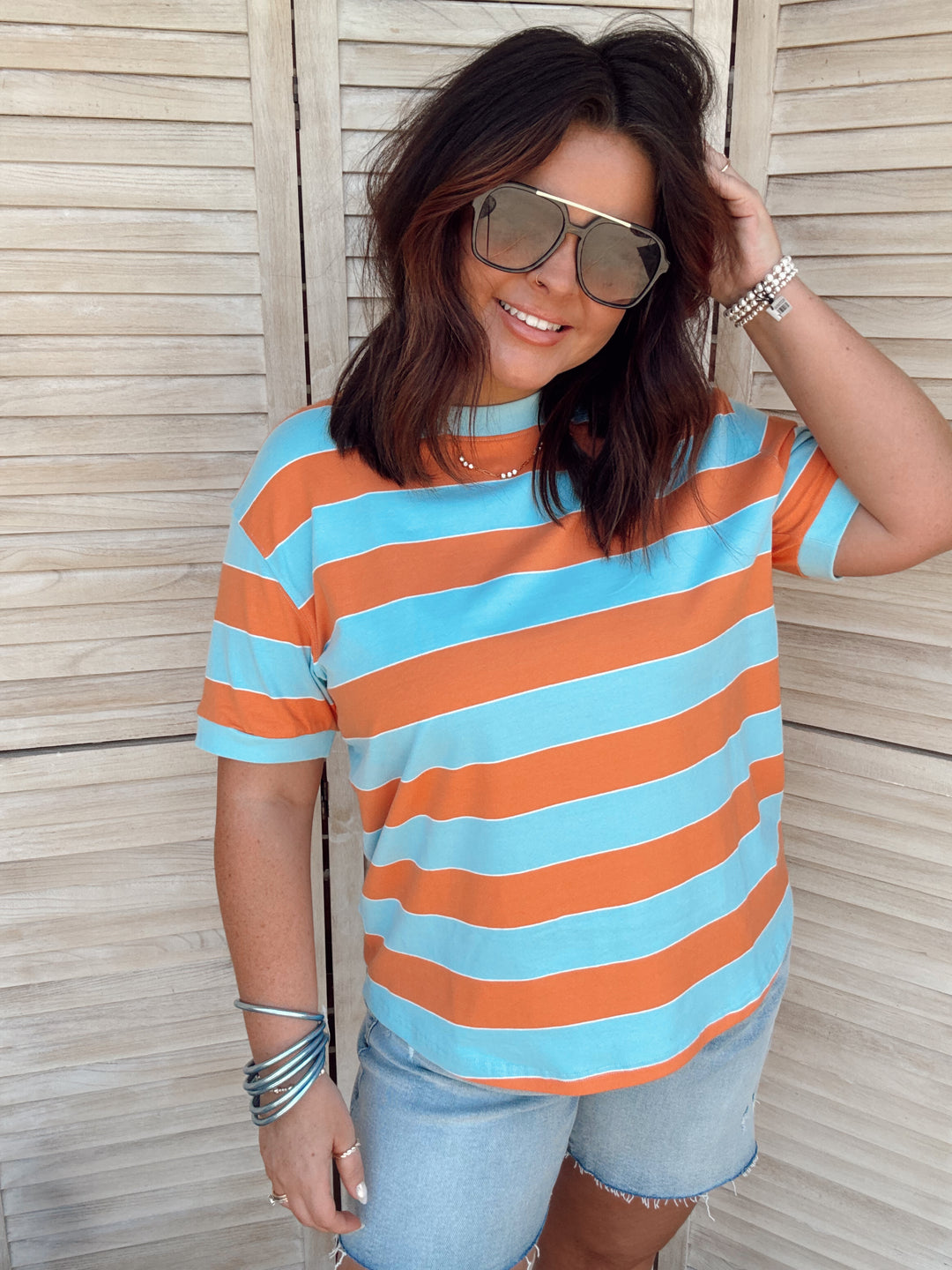 Social Meetup Striped Tee