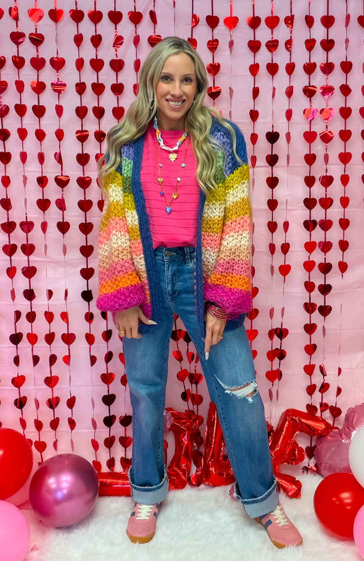 Comfy Color Wave Cardigan