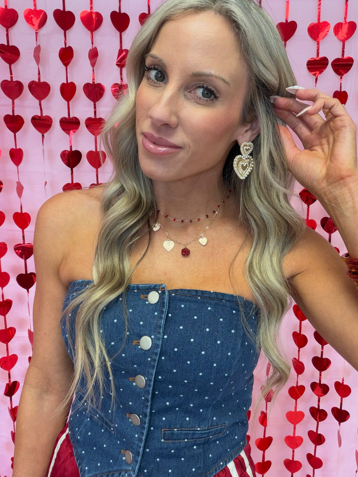 Crimson Keepsake Charm Necklace