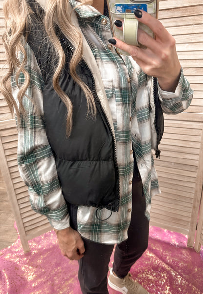 The Ivy Plaid Button Up Flannel Top