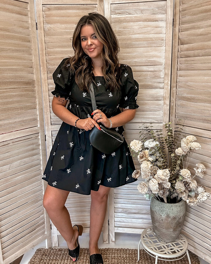For The Love Of Bows Mini Dress