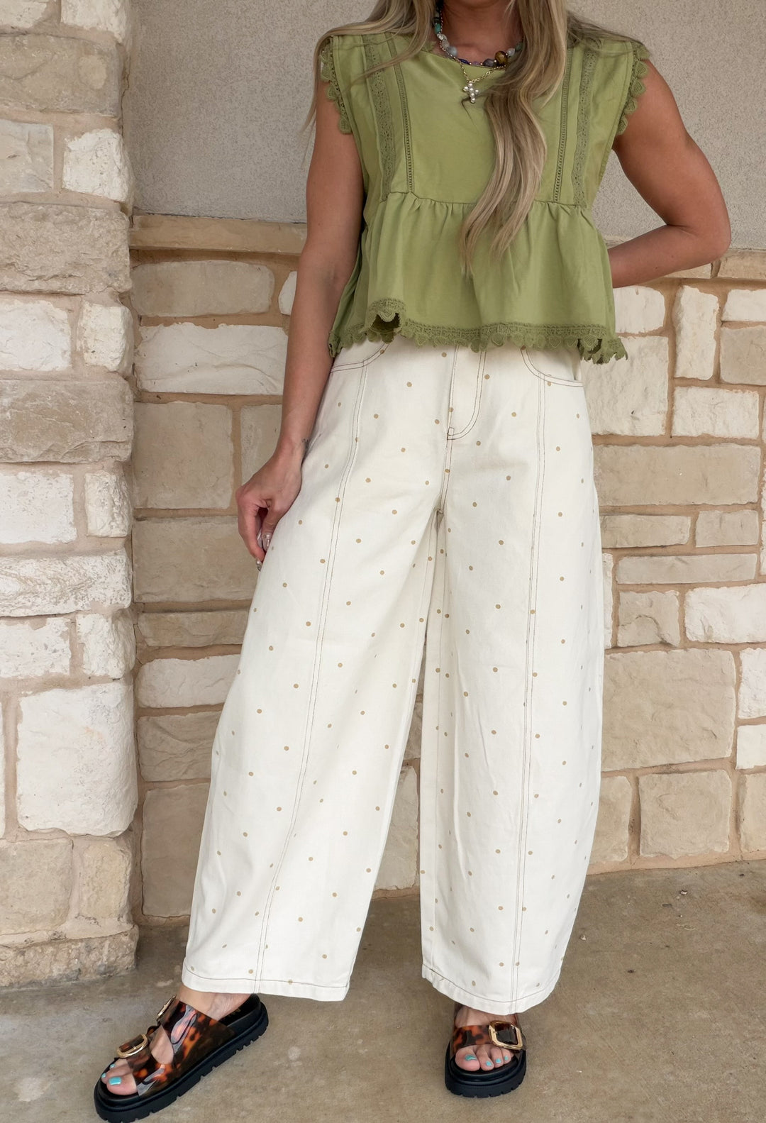 The Taupe Polka Play Pants