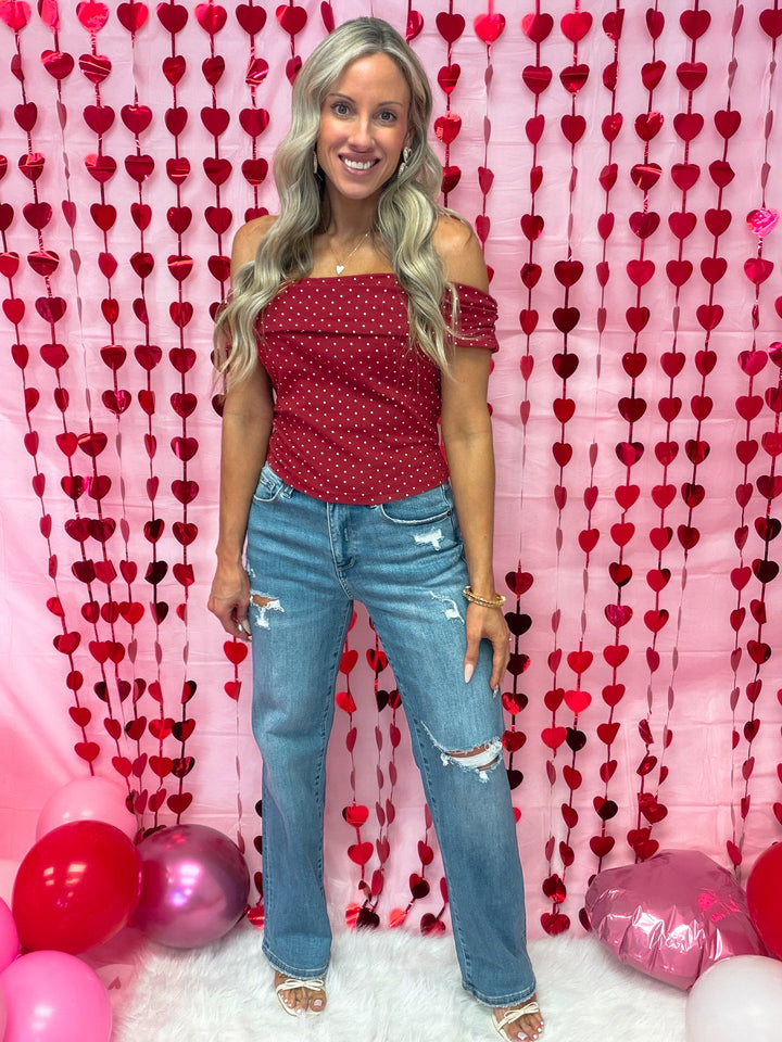 Cherry Crush Polka Dot Top