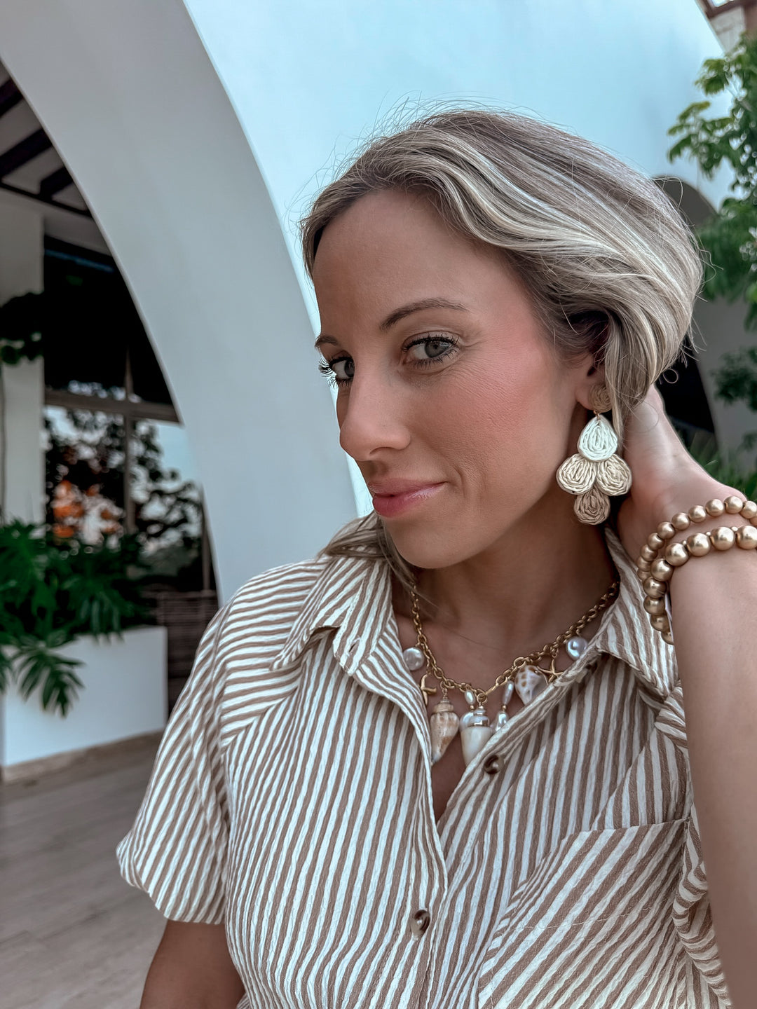 Woven Tear Drop Cluster Earring