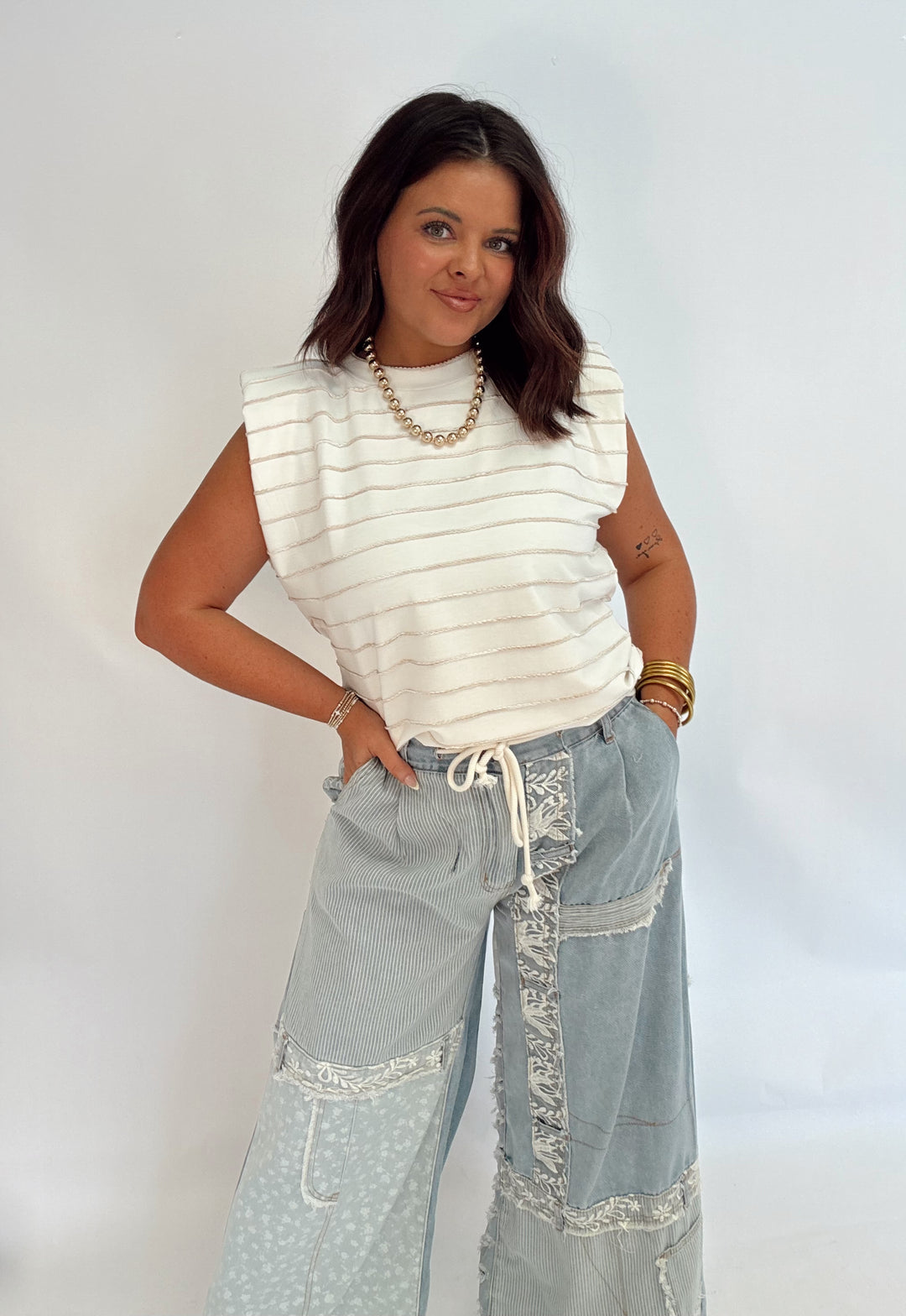 Chic Stripe Texture Top