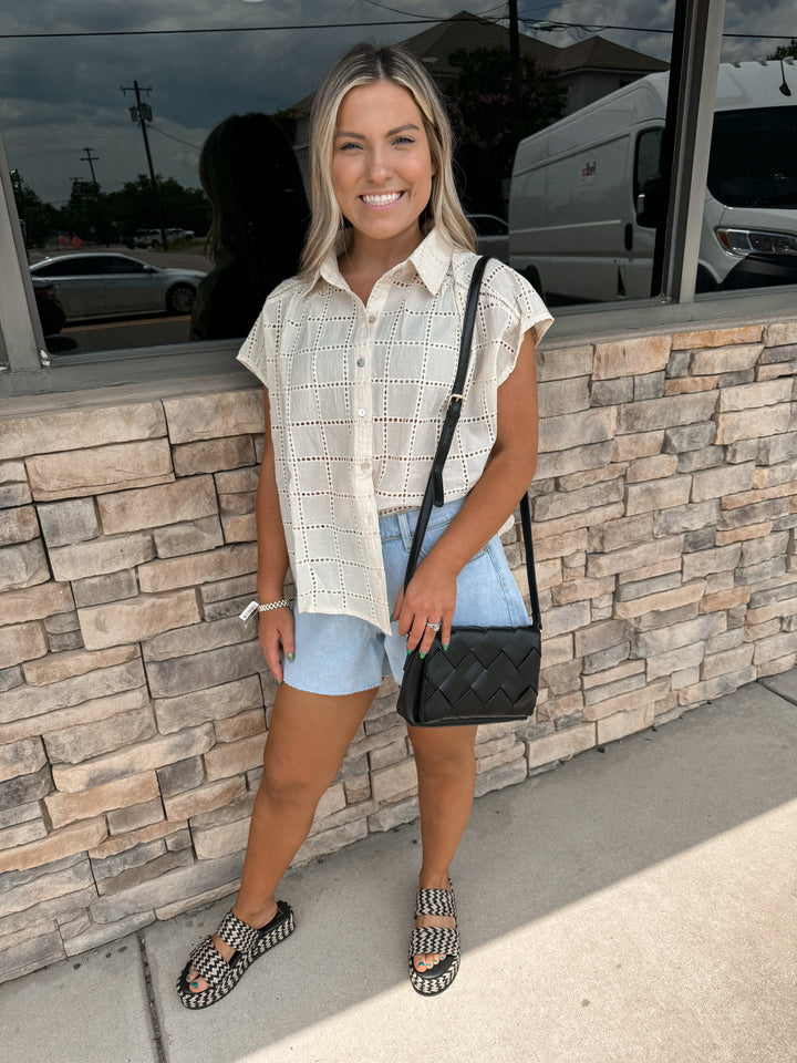 Meet Me in Seaside Eyelet Top