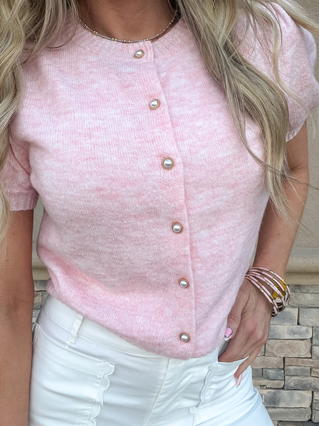 Blushing Belle Button Top