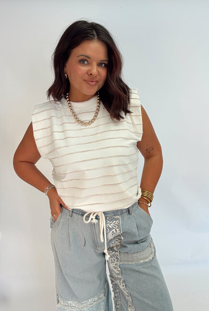 Chic Stripe Texture Top