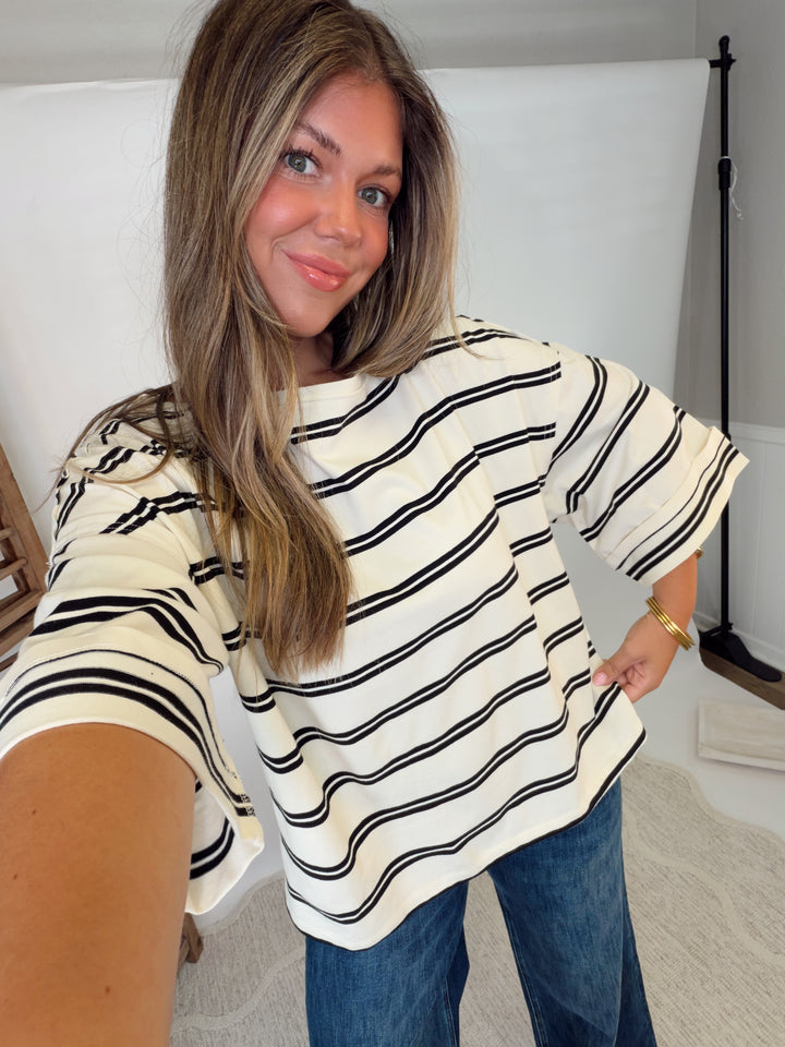 Barely Trying Stripe Tee