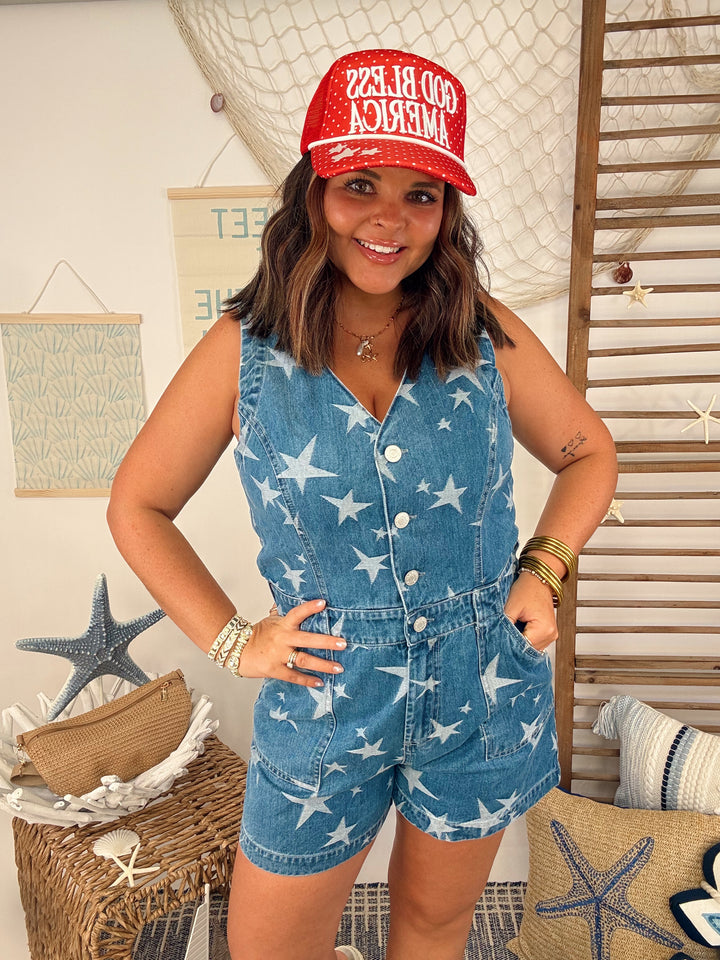 Firecracker Denim Romper