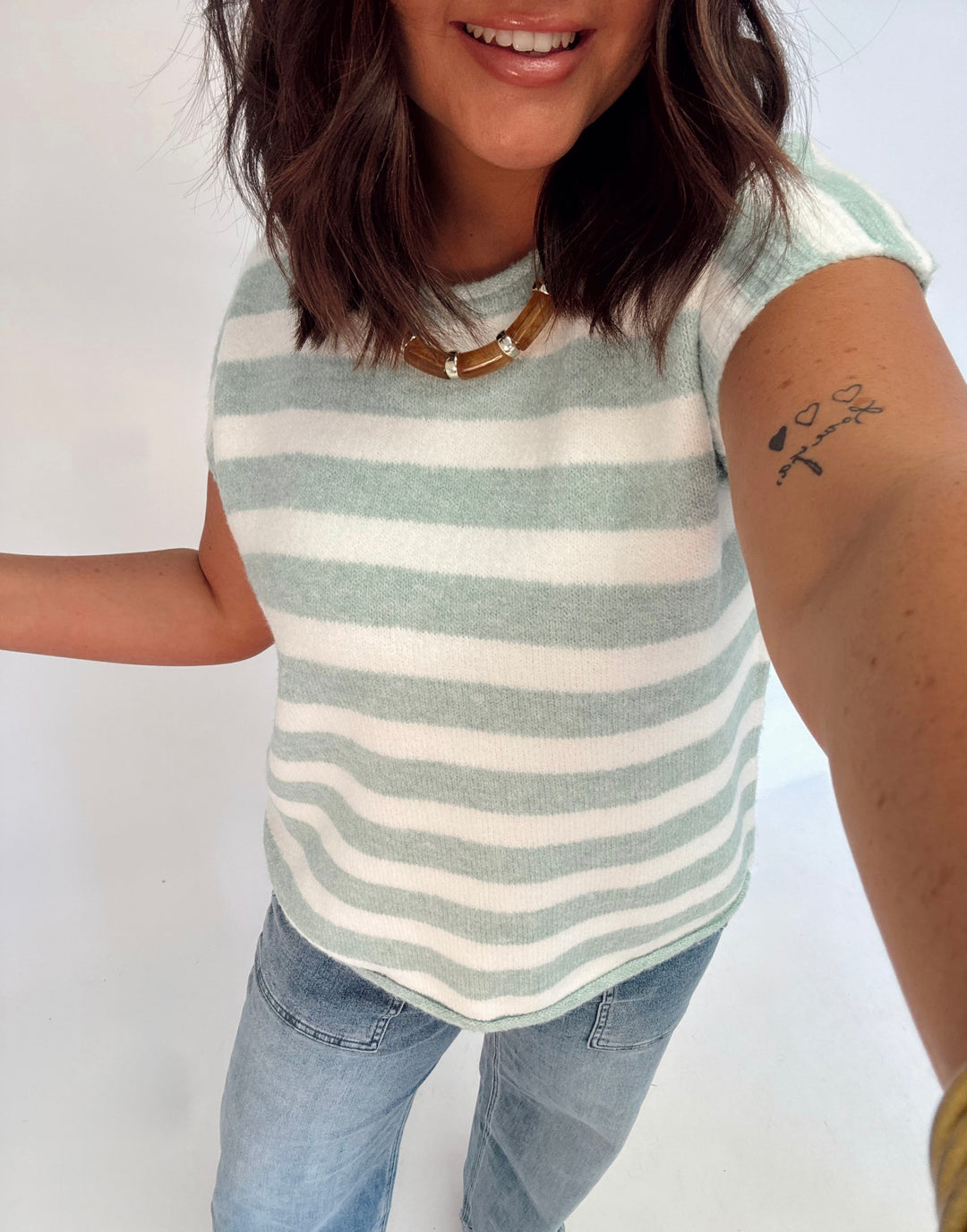 Sage Breeze Stripe Top