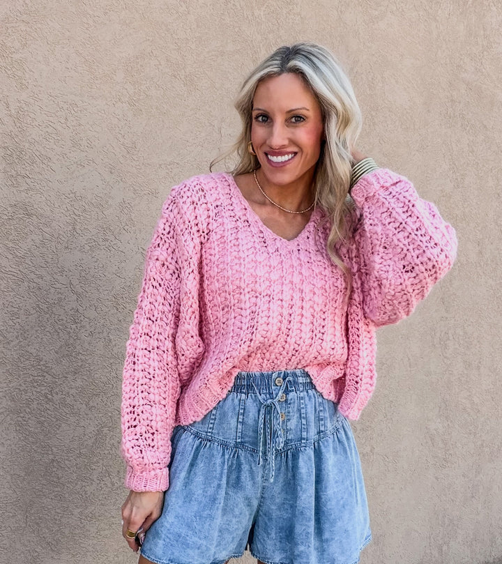 Blush & Breathe Chunky Knit