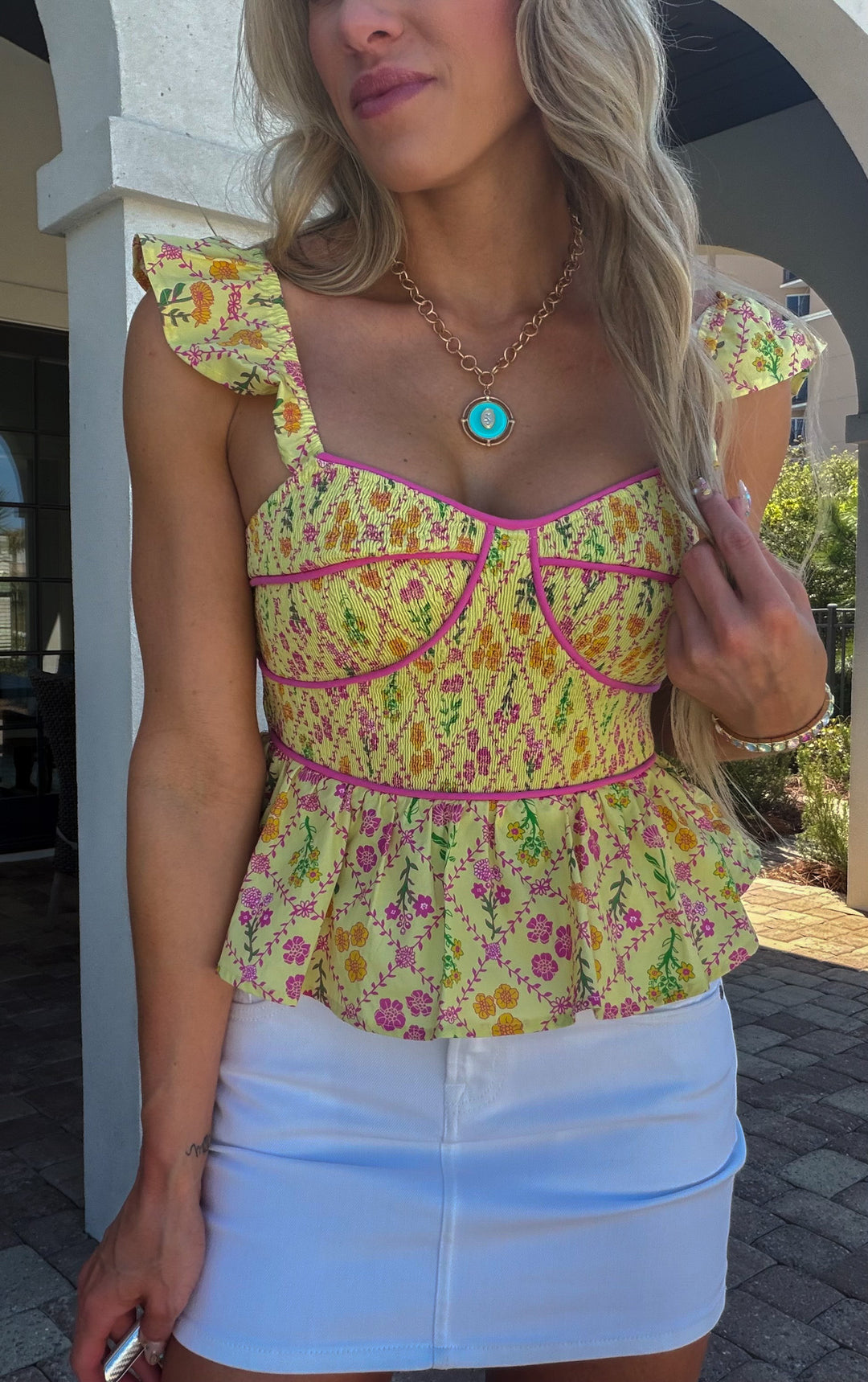 Summer Flower Garden Printed Top