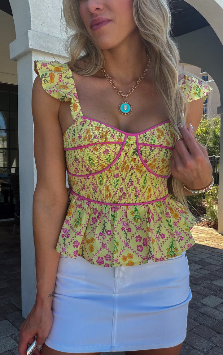 Summer Flower Garden Printed Top