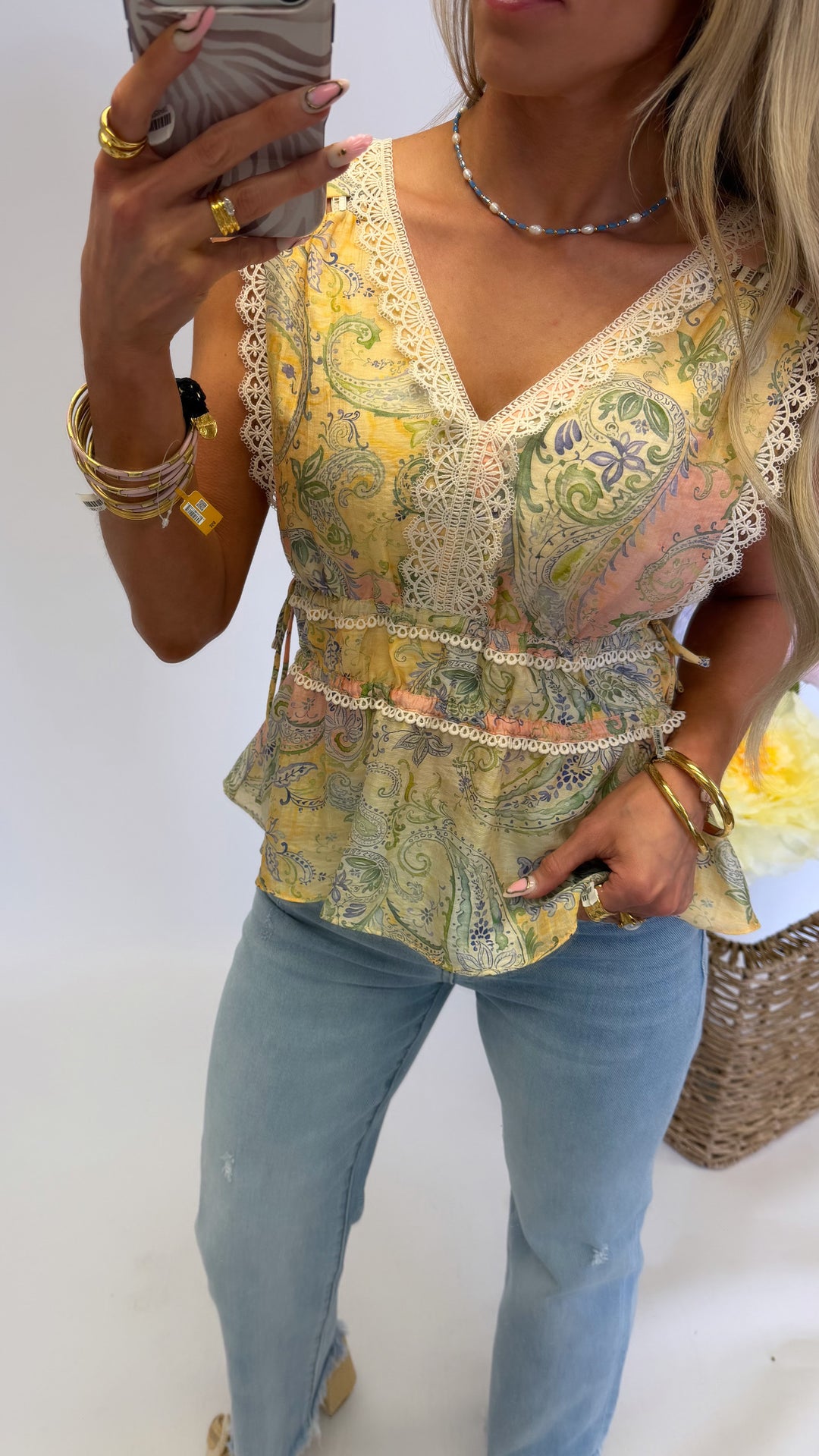 Blushing Paisley Top