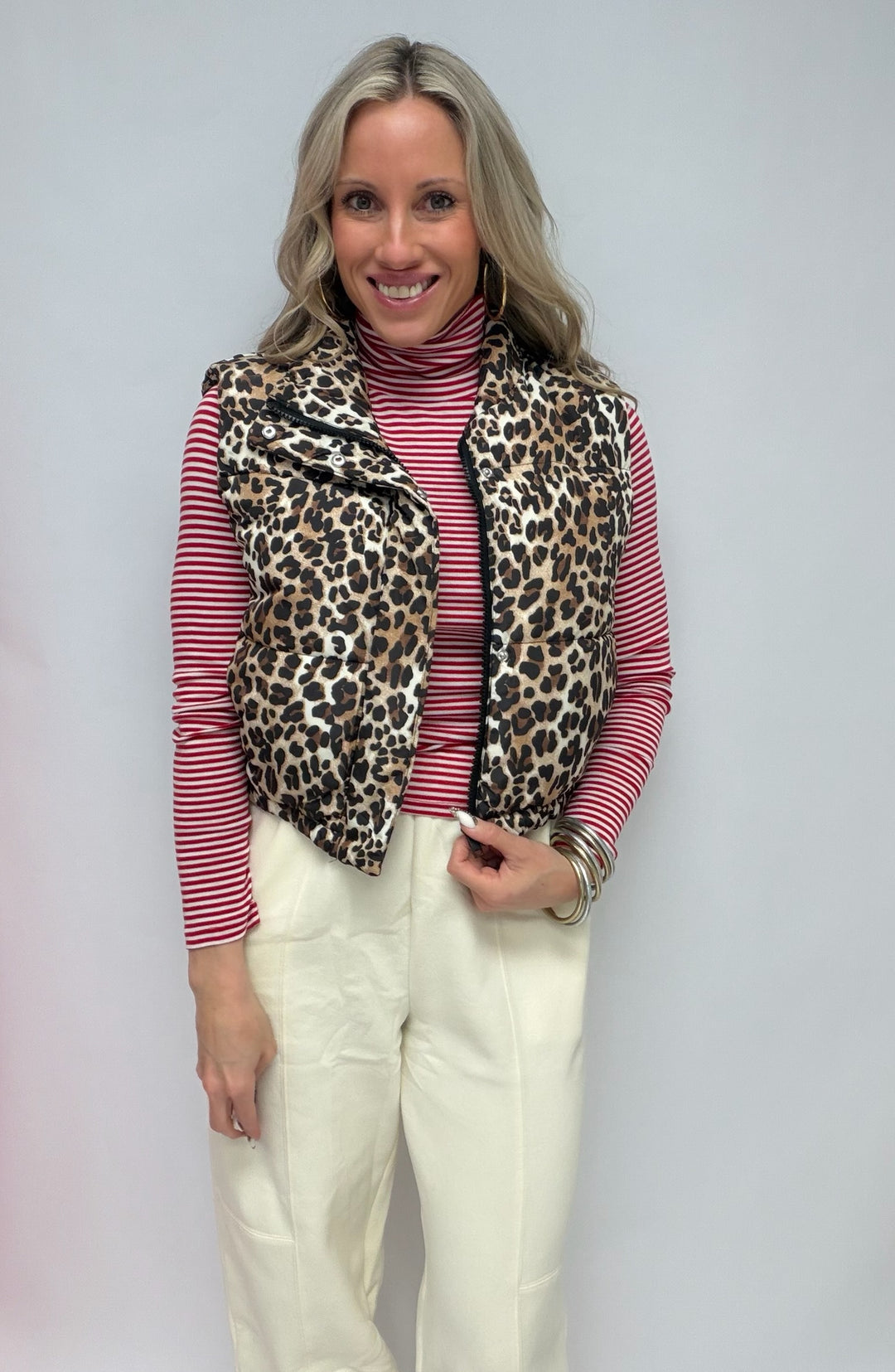 SBS Long Sleeve Turtle Neck Stripe Top