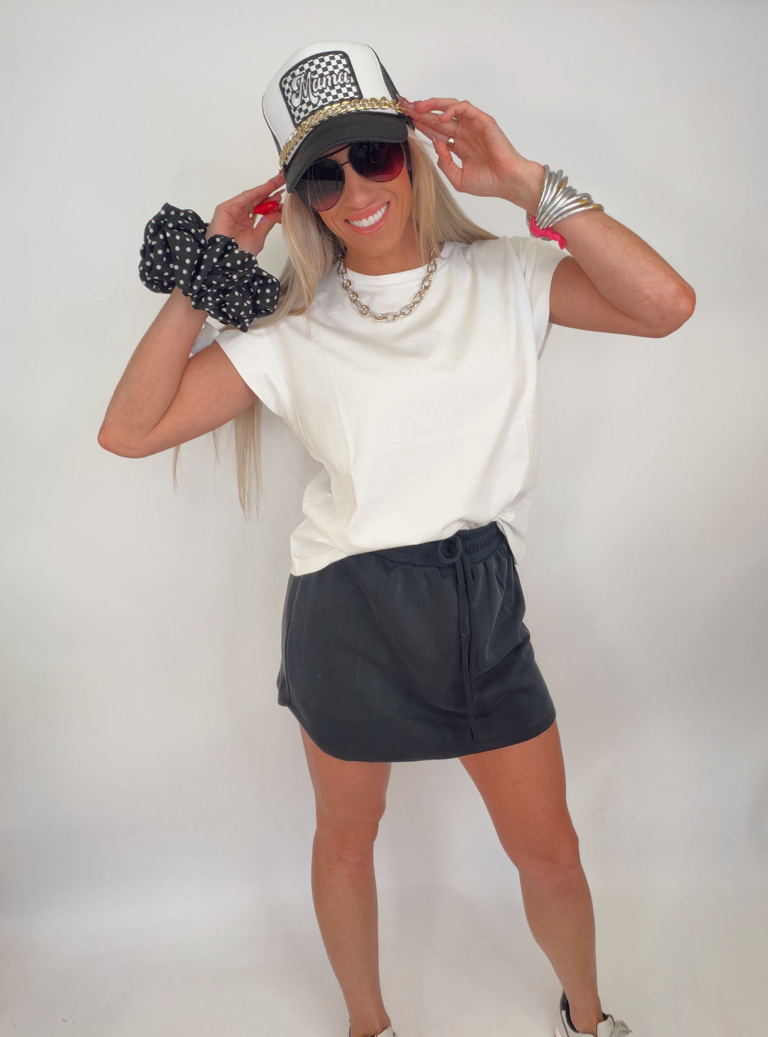 Mama Checker Trucker Hat w/Chain