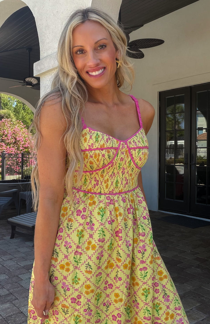 Summer Flower Garden Printed Maxi Dress