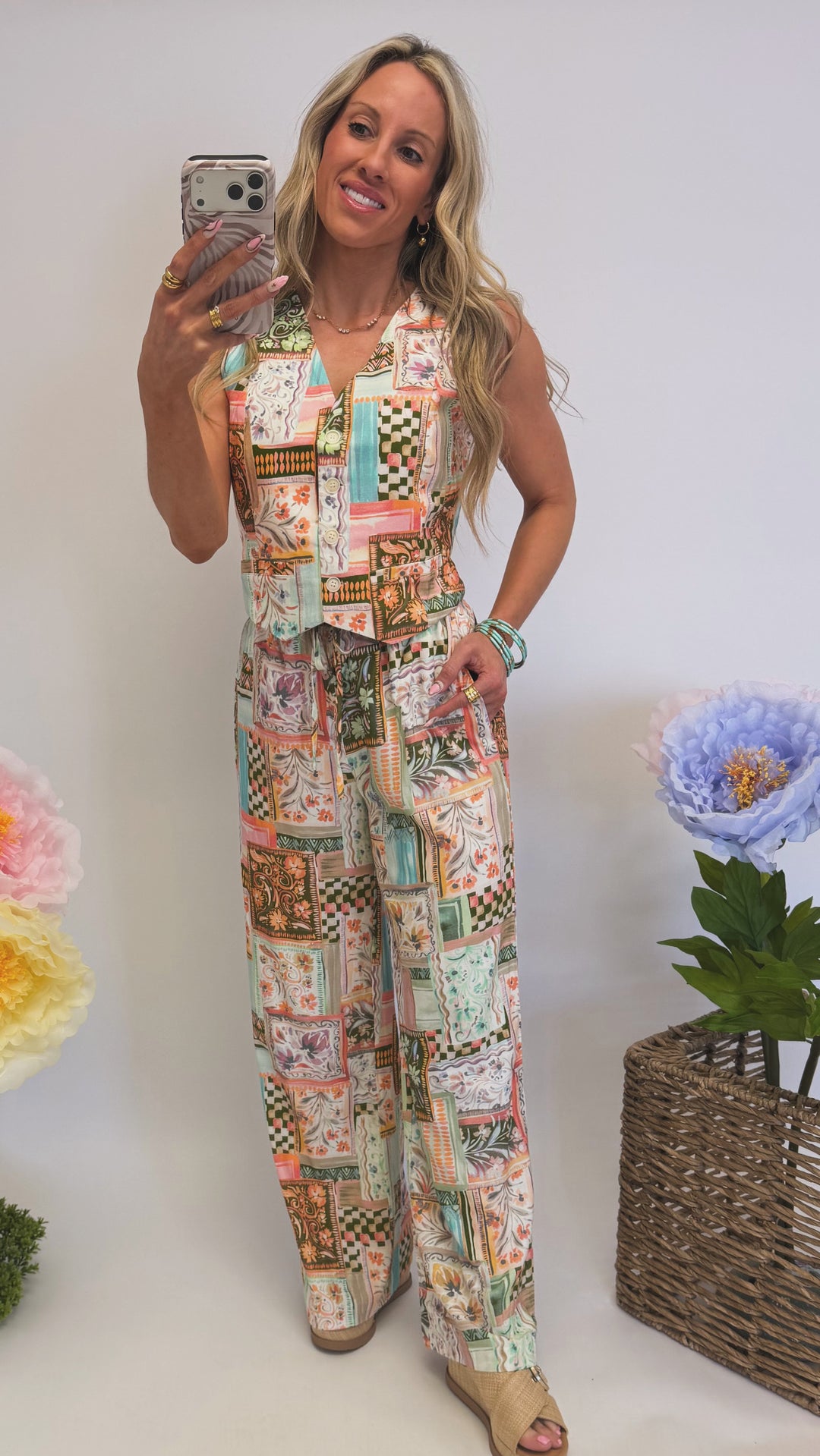 Via Del Corso Printed Pants
