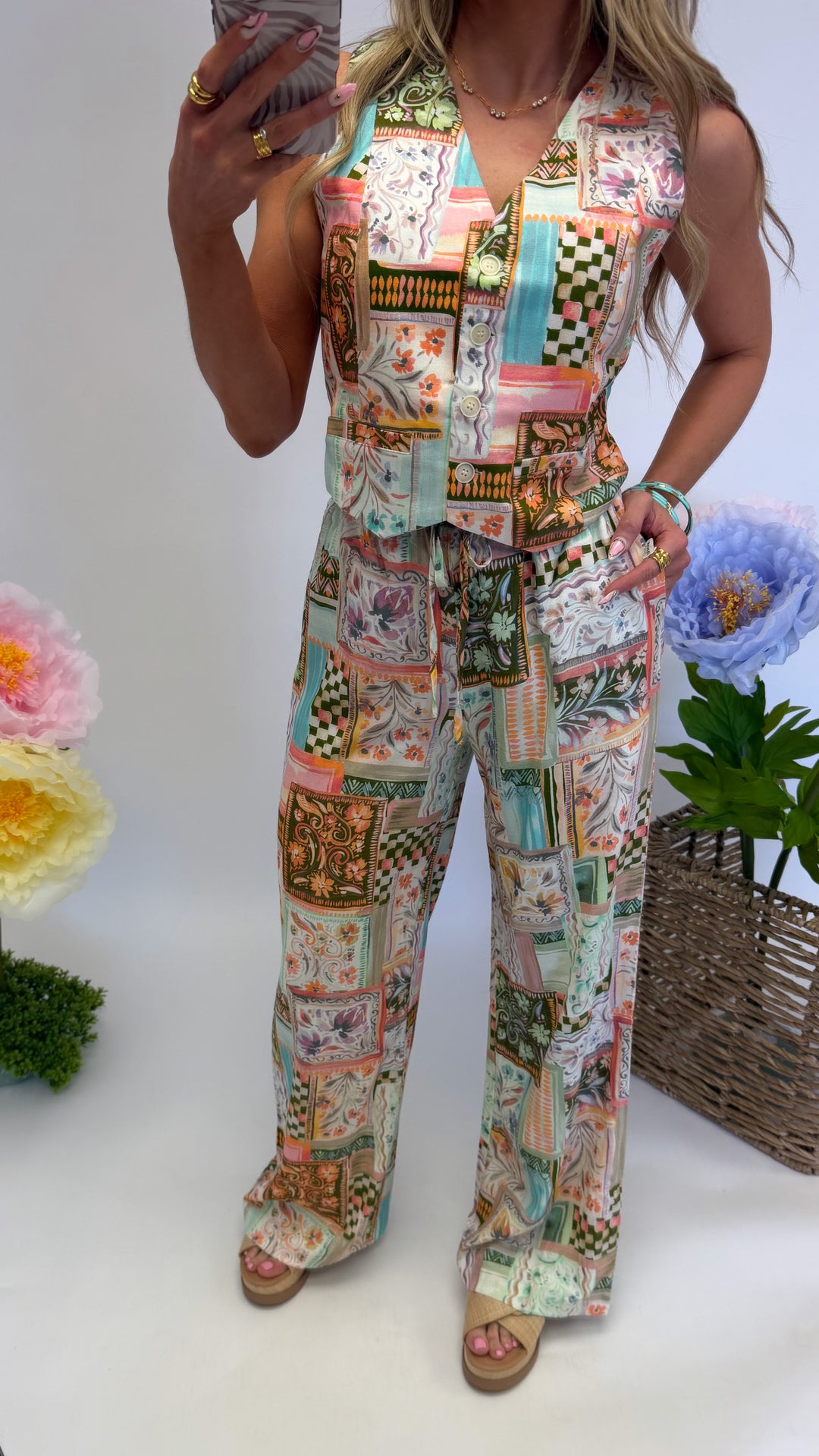 Via Del Corso Printed Pants