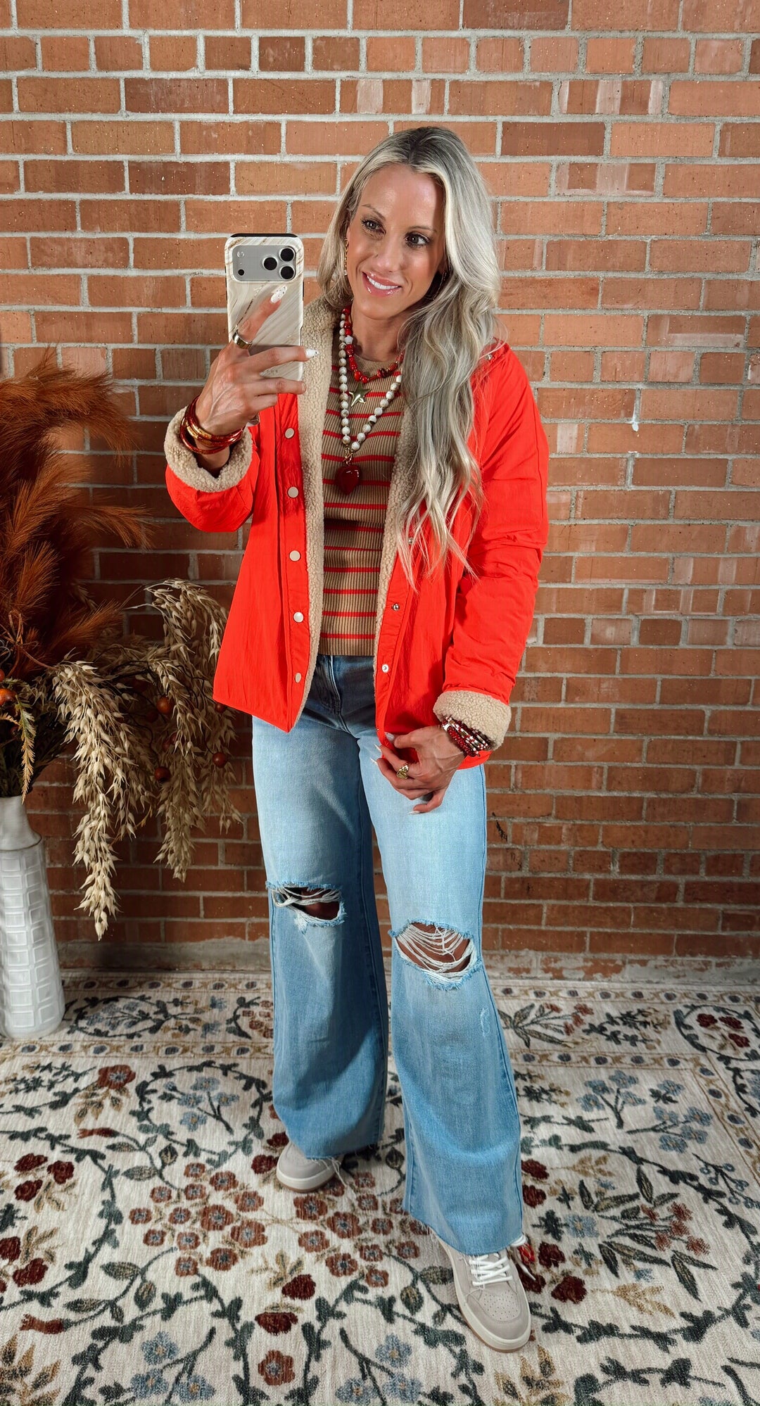 Crimson Cocoa Cozy Reversible Fleece Jacket
