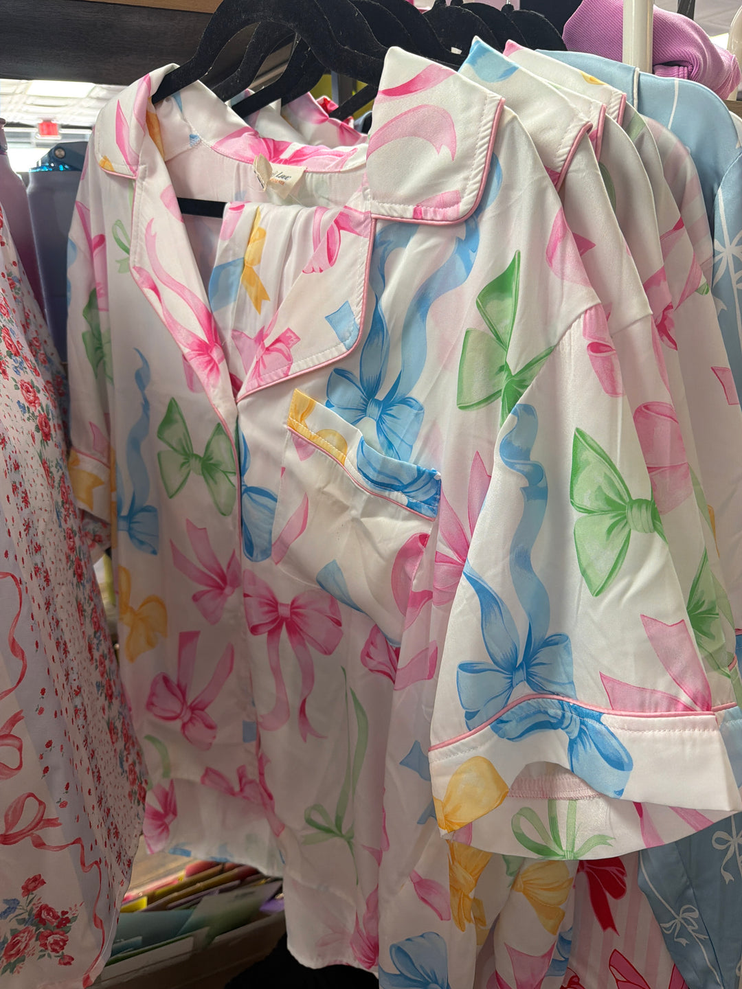 Satin Bow Pajama Set