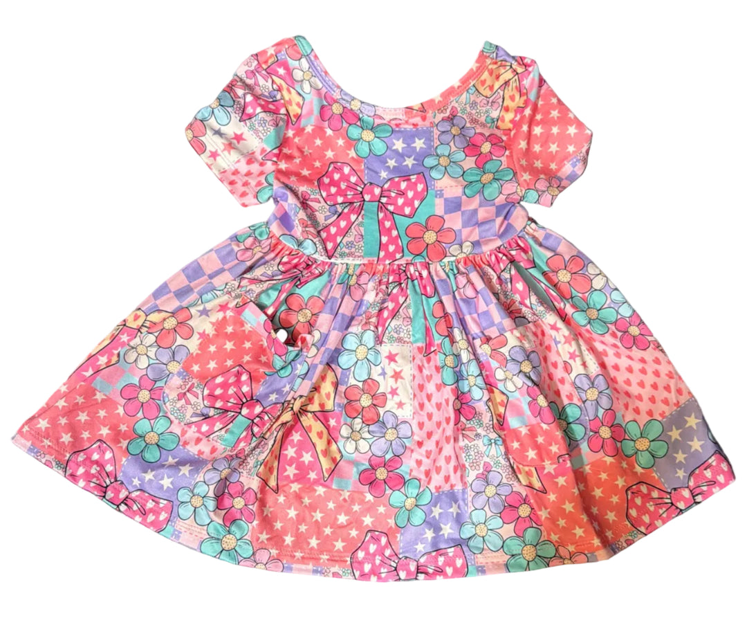 Patchwork Princess S/S Pocket Twirl Dress