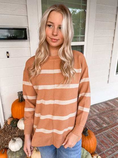 Leaves are Falling Striped Sweater