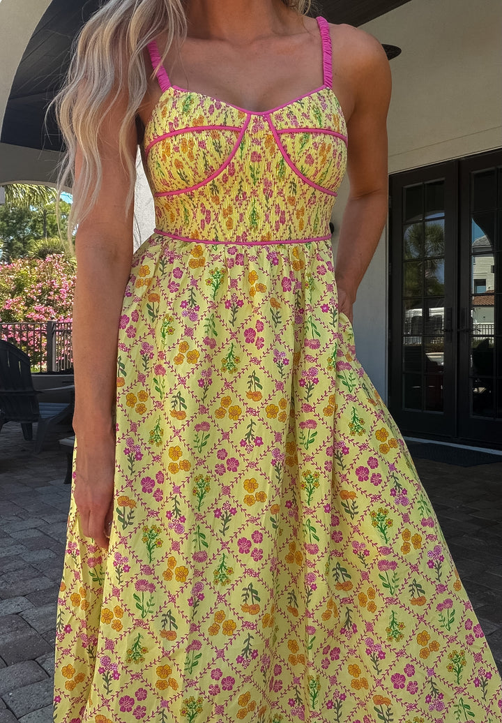 Summer Flower Garden Printed Maxi Dress