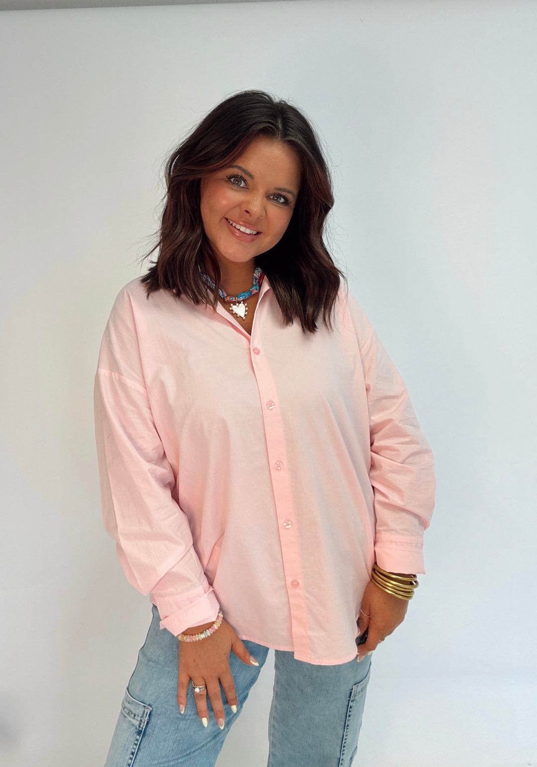 Easy Living Blush Button Down