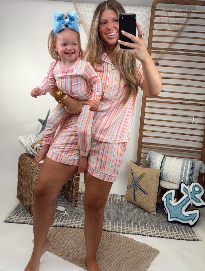 Dreamy Stripe Pajama Short Set