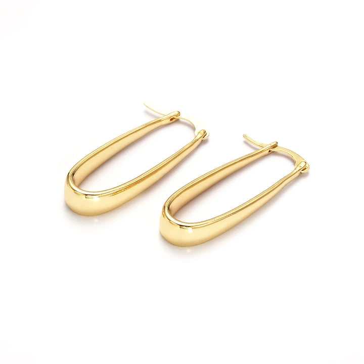 Gold French Oblong Hoops