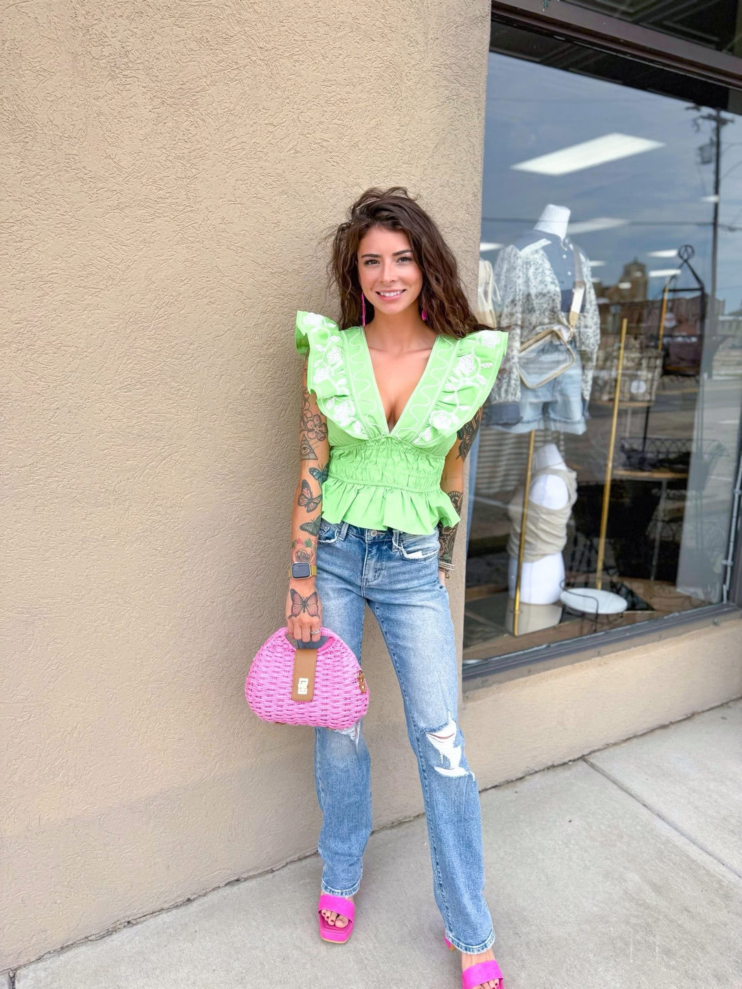 Mocktail Menu Embroidered Top