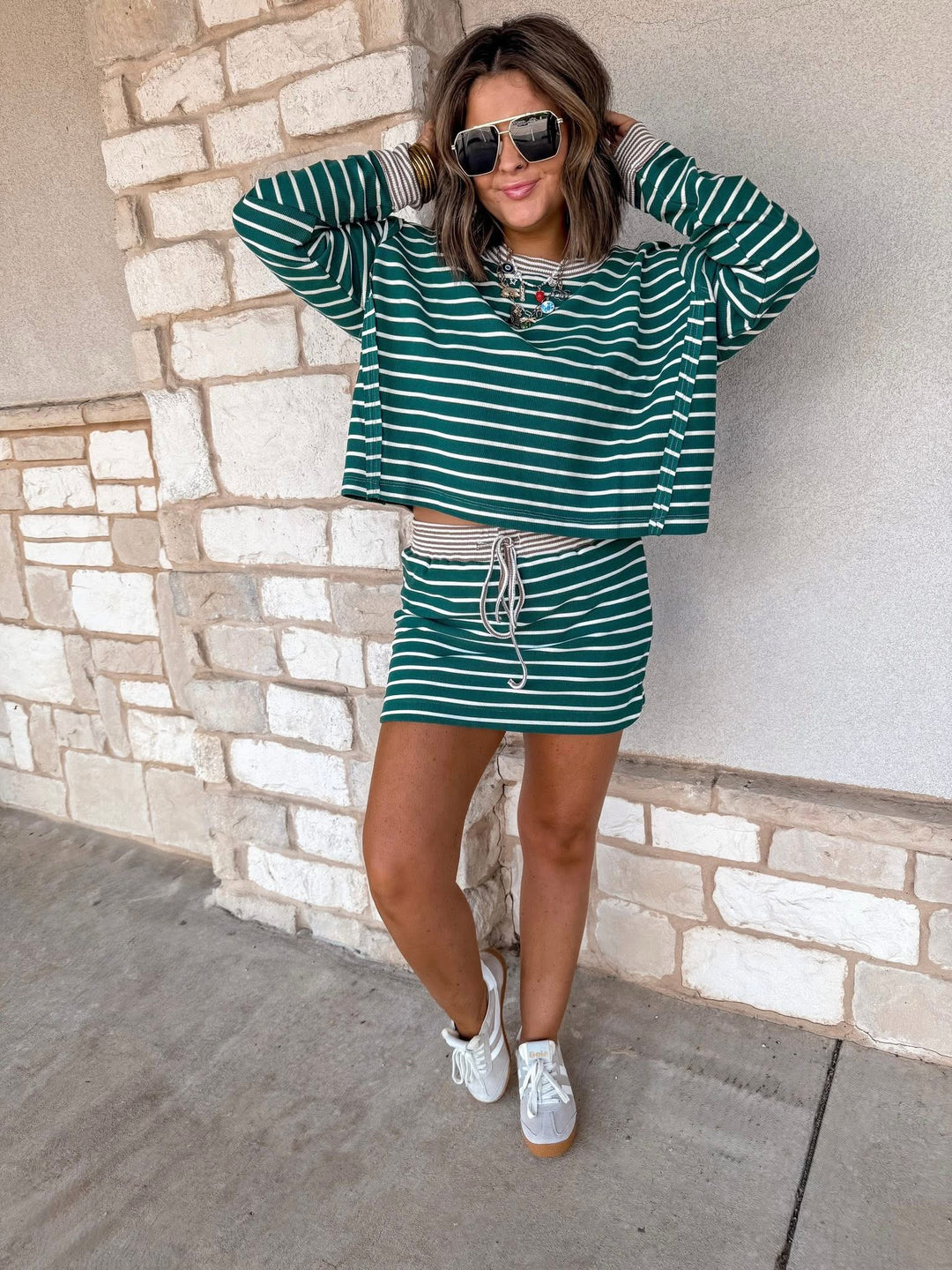 Times Have Changed Striped Skirt Set