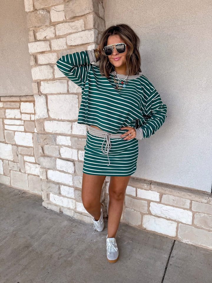 Times Have Changed Striped Skirt Set