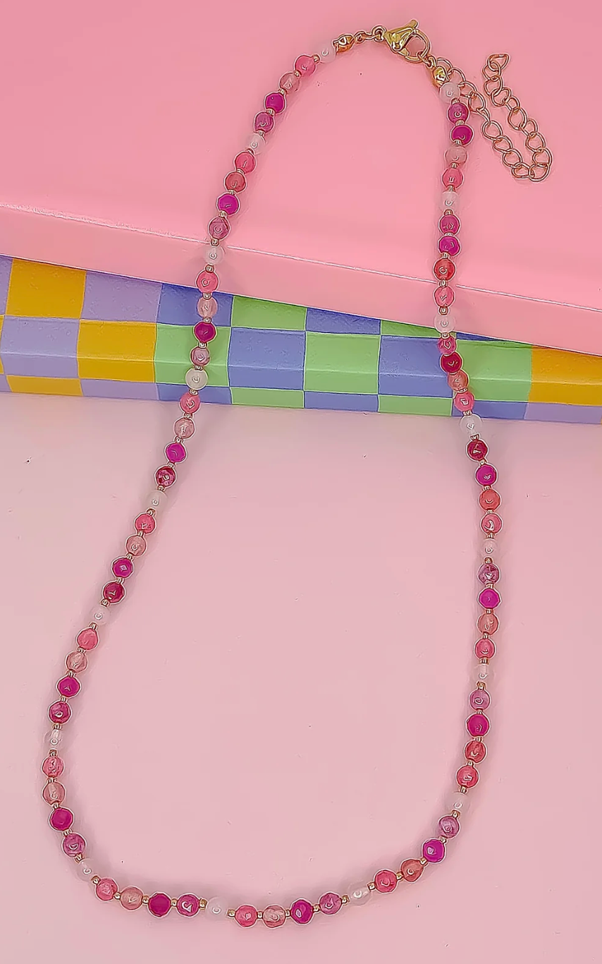 Candy Bead Dainty Gemstone Necklace