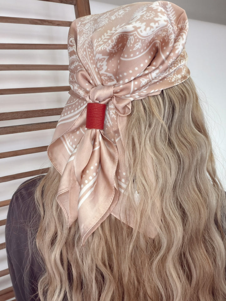 Wear-It-Your-Way Silk Scarf - Sandstone Paisley