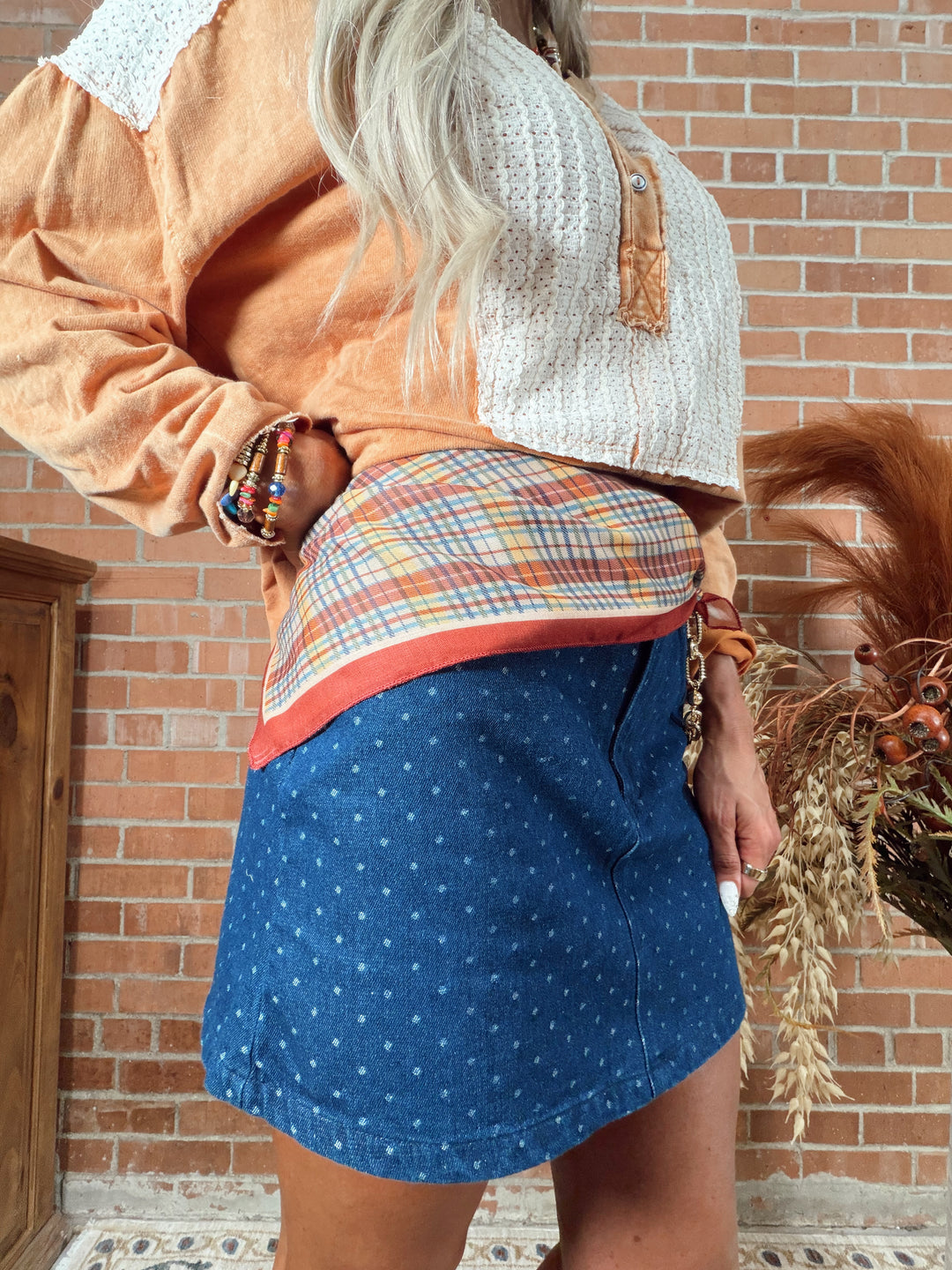 Countryside Plaid Scarf - Rust