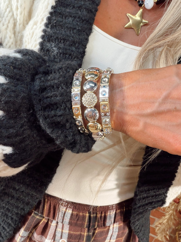 Mix Metal Sparkle Stack Set