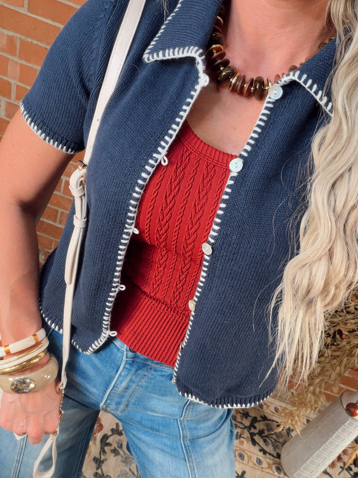 Breathe Again Stitch Sweater Top