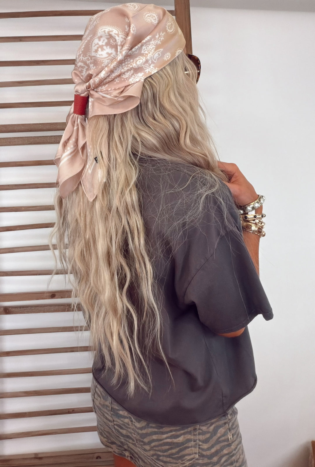 Wear-It-Your-Way Silk Scarf - Sandstone Paisley